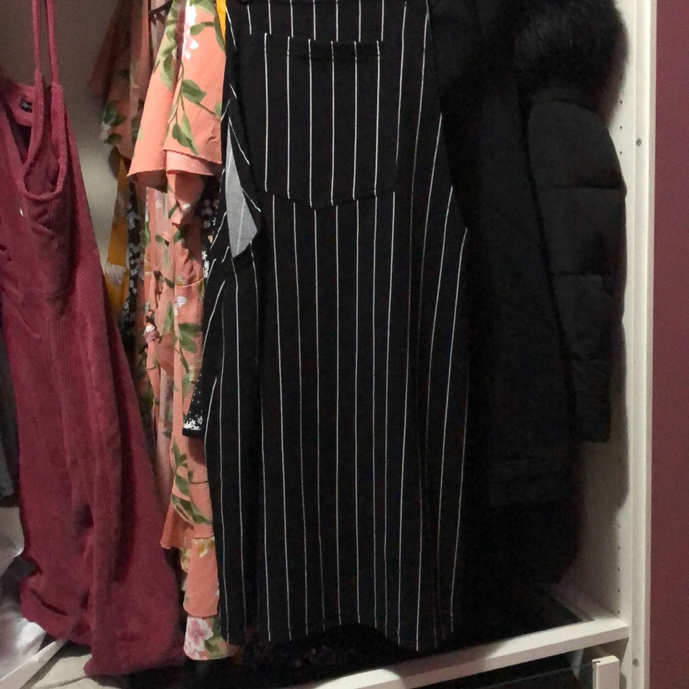 Striped pinafore dress